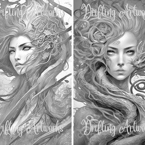 Eldritch Beauties Coloring Page Art Pack 10 Designs Dark Fantasy Horror ...