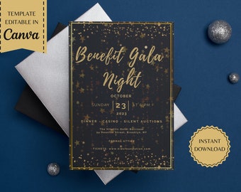 Benefit Gala Night | Gala Invitation | Banquet Invitation | Fundraiser Invitation | Printable Template | instant download