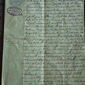 Documento antigo da França de 1900