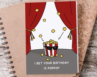 Movie Lover Birthday Card - Etsy