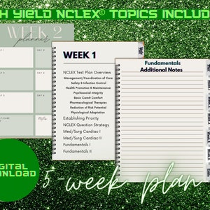 myNCLEX Study Planner digital planner and notebook for organizing and recording NCLEX review study topics to create a customized study guide