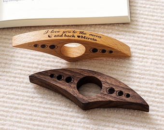 Gepersonaliseerde houten boekpaginahouder, houten paginaspreider, aangepaste duimboekpaginahouder, verjaardagscadeau voor haar, cadeau boekenliefhebber