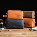 Personalized Mens Leather Toiletry Bag, Groomsmen Gifts, Groomsmen Proposal Gifts Box, Wedding Gift, Groomsman Best Man Gift, Wedding Favors