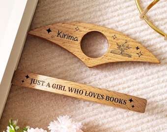 Gepersonaliseerde duimboekhouder, aanpasbare naambladwijzer, notenboek duimspreider, boekenliefhebber cadeaus, kerstcadeau voor haar hem