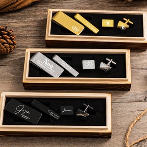 Geschenke für Trauzeugen, Manschettenknöpfe für Trauzeugen, Krawattenklammer, gravierte Geldklammer, individuelle Manschettenknöpfe, Geschenkset für Trauzeugen, Manschettenknöpfe für Hochzeit, Geschenke für den besten Mann