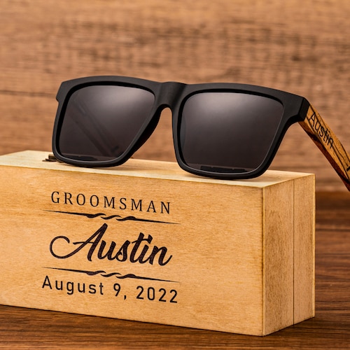 Personalized Wooden Sunglasses Groomsmen Gifts Custom Etsy