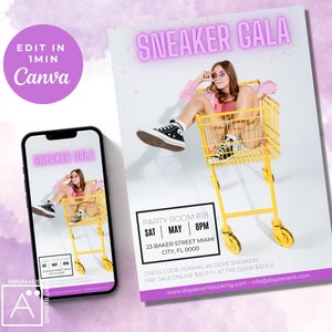 sneaker ball invitation, Editable Invitation, flyer template, sneaker ball invite, party flyer, sneaker ball flyer, sneaker ball gala