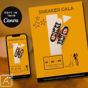 sneaker ball invitation, Editable Invitation, flyer template, sneaker ball invite, party flyer, sneaker ball flyer, sneaker ball gala