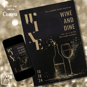 dégustation de vin, invitation d'anniversaire vin et dîner, Evite modifiable, anniversaire de vin, dégustation de vin, Dirty Thirty Invitation, dégustation de vin, vin