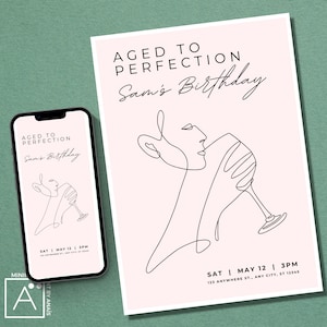 Wine Birthday Invitation: Aged to Perfection, Editable Video Invite (Digital Download)