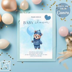 denim baby shower invitation, denim birthday invitation, denim party, blue jeans and bling, denim birthday, EDITABLE INVITATION