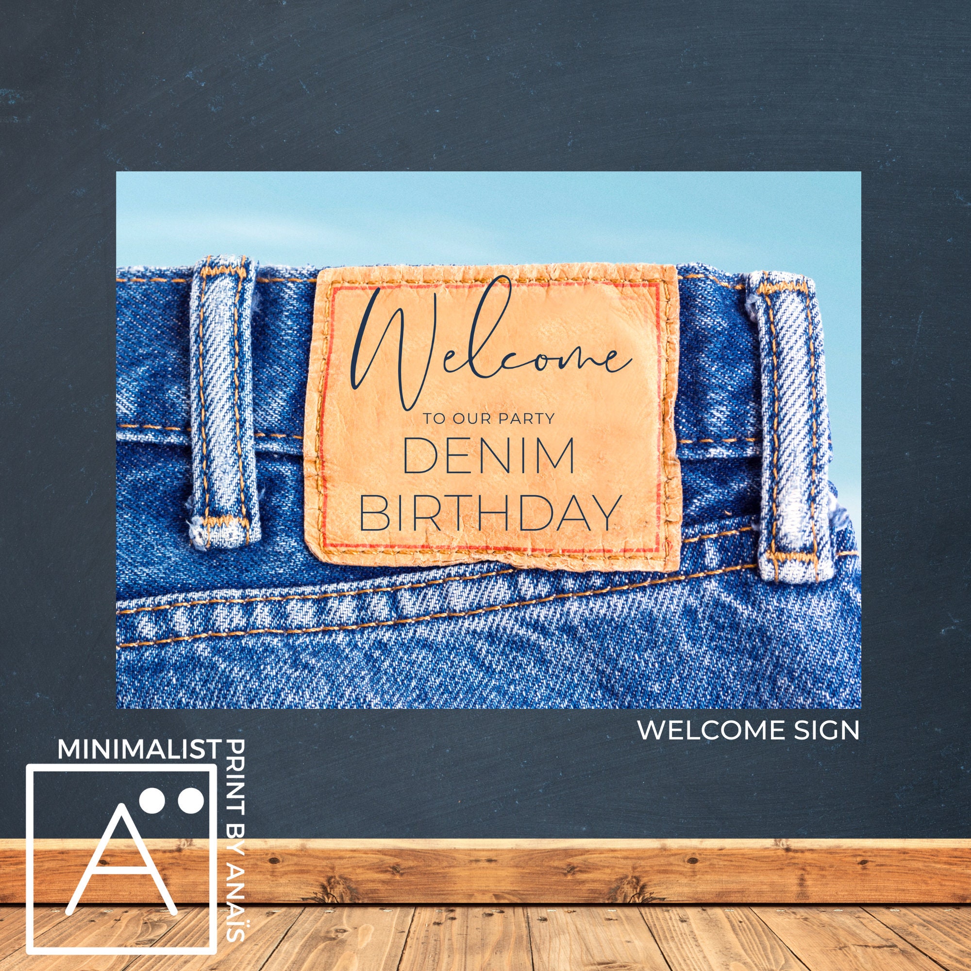 Denim Sign Denim Birthday Invitation, Party Decor, FULL SET BUNDLE, Editable ...