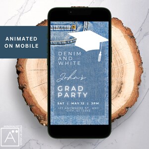 Denim Graduation Party Invitation Evite +print, Denim Party Grad Cass ...