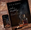 Whiskey Party Birthday Invitation, Editable Toasts and Smokes Evite, Men Invitation, Adult Invite, Cigar, Birthday Men Invitation Template product logo