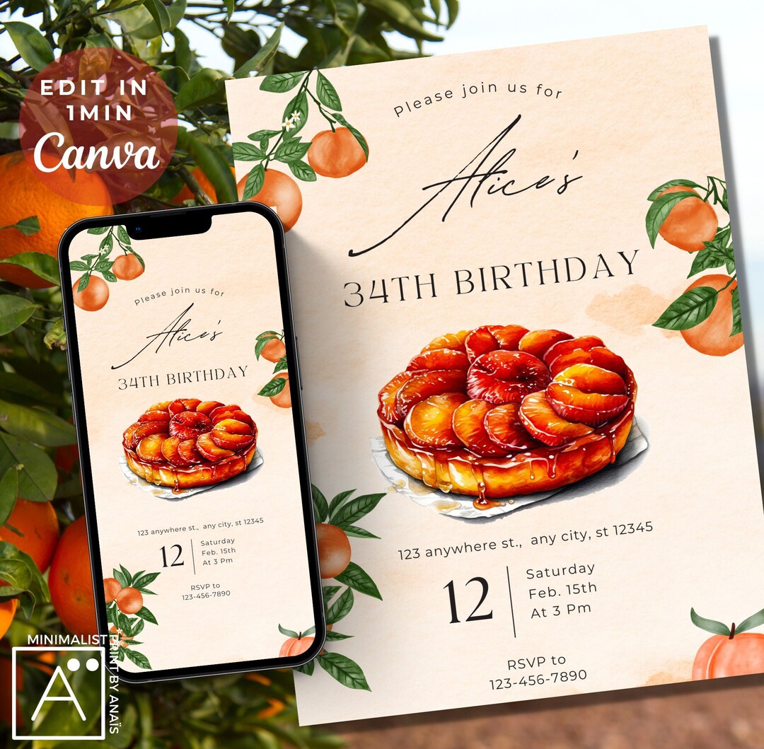 Birthday Cake Invitation: Editable Party Invite (digital) - Etsy