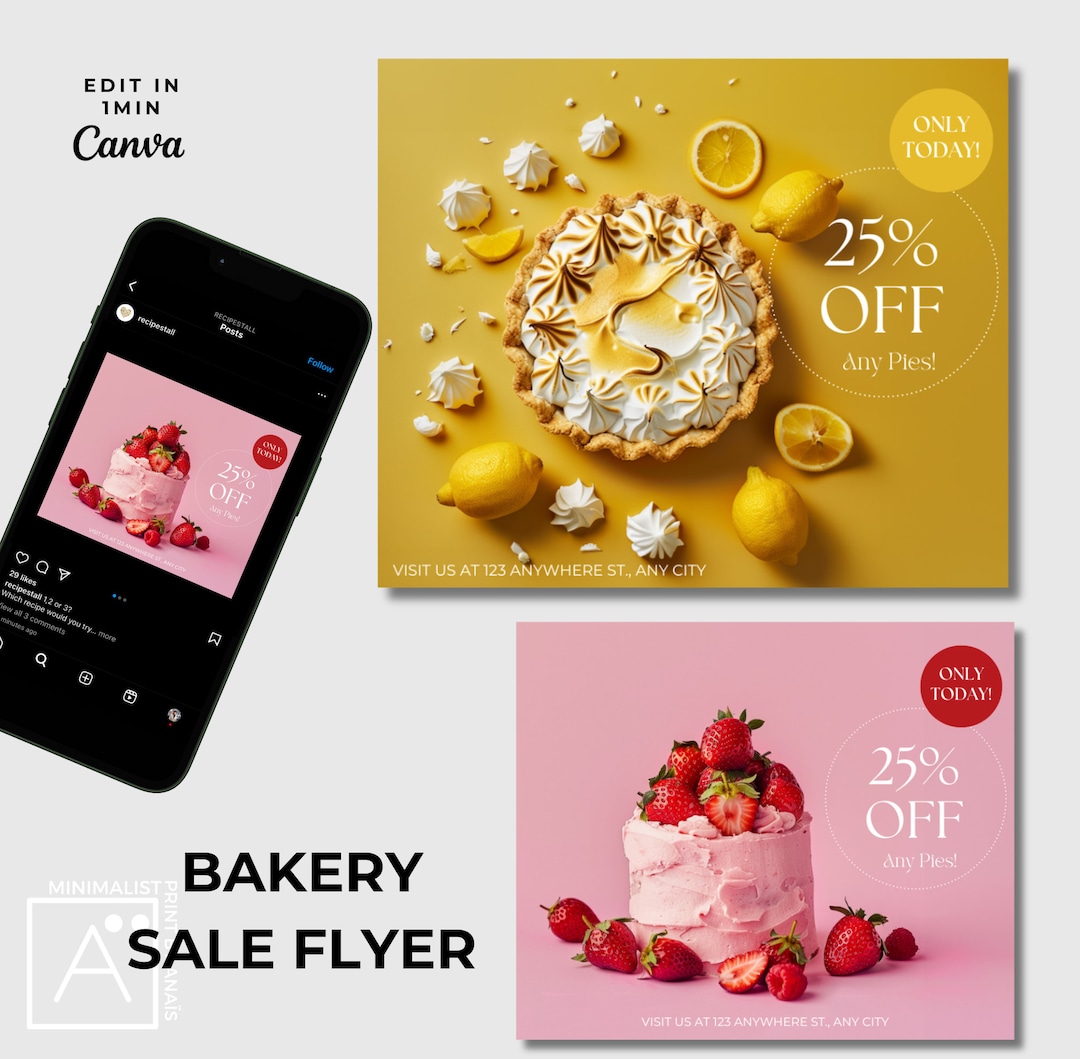 Bakery Cake Sale Flyer, DIY Template Design, Tasty Pastry, Sweet Treats ...