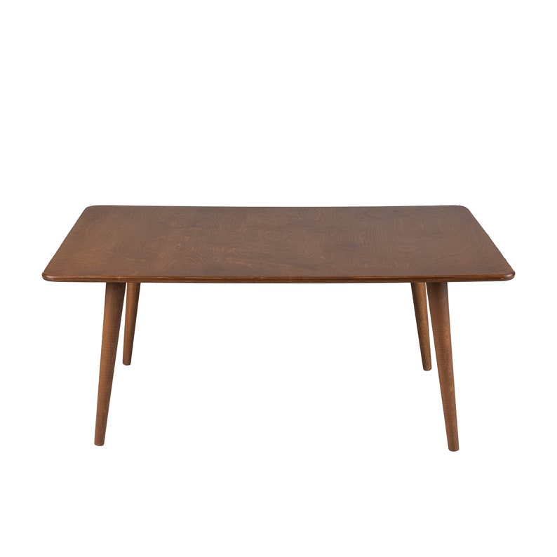 Discover the Modern Oval Coffee Table for your home! This versatile walnut coffee table, made from pine wood, fits seamlessly with any living room furniture.