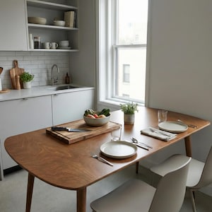 thumbnail image 2 of Jojoka 3-Piece Dining Set For 2 - Wood Top Table & Upholstered Chairs, Space-Saving 2 of 5