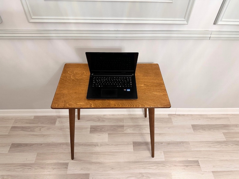 Here's Walnut Wood Rectangle Computer Desk Table for Home Small Room! This Narrow Spacesaver Modern Home Office Desk will be perfect matches with your  work room or office room furnitures.