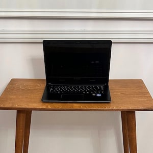 Here's Walnut Wood Rectangle Computer Desk Table for Home Small Room! This Narrow Spacesaver Modern Home Office Desk will be perfect matches with your  work room or office room furnitures.