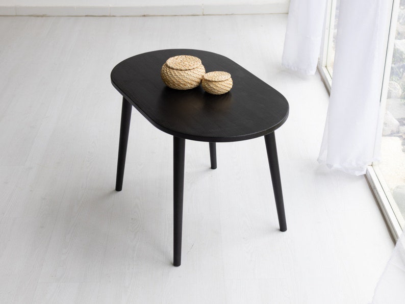 Modern Oval Coffee Table, Small Pine Wood Coffee Table Livingroom