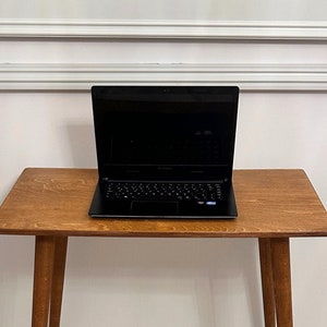 Here's Walnut Wood Rectangle Computer Desk Table for Home Small Room! This Narrow Spacesaver Modern Home Office Desk will be perfect matches with your  work room or office room furnitures.