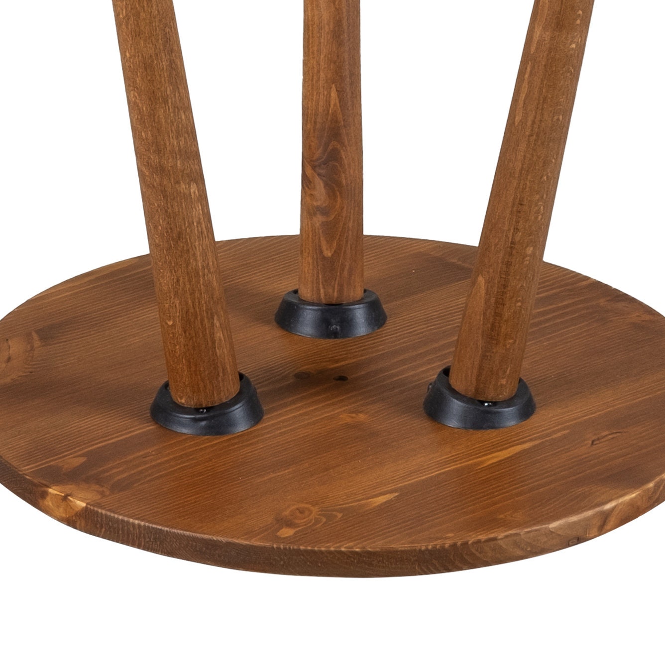 Small Oval Nesting Dark Walnut End Table, Minimalist Round Low Wooden