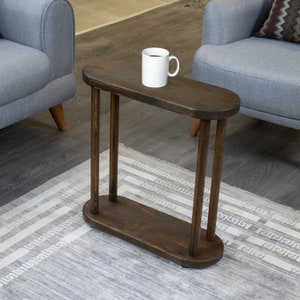 Narrow End Side Table with Storage, Slim Skinny Coffee Table,  Spacesaver Table Livingroom Furniture, Space Saving Minimalist Sofa Table