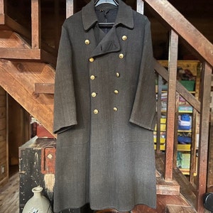 Early Showa black &quot;machine sashiko&quot; fireman&#39;s coat