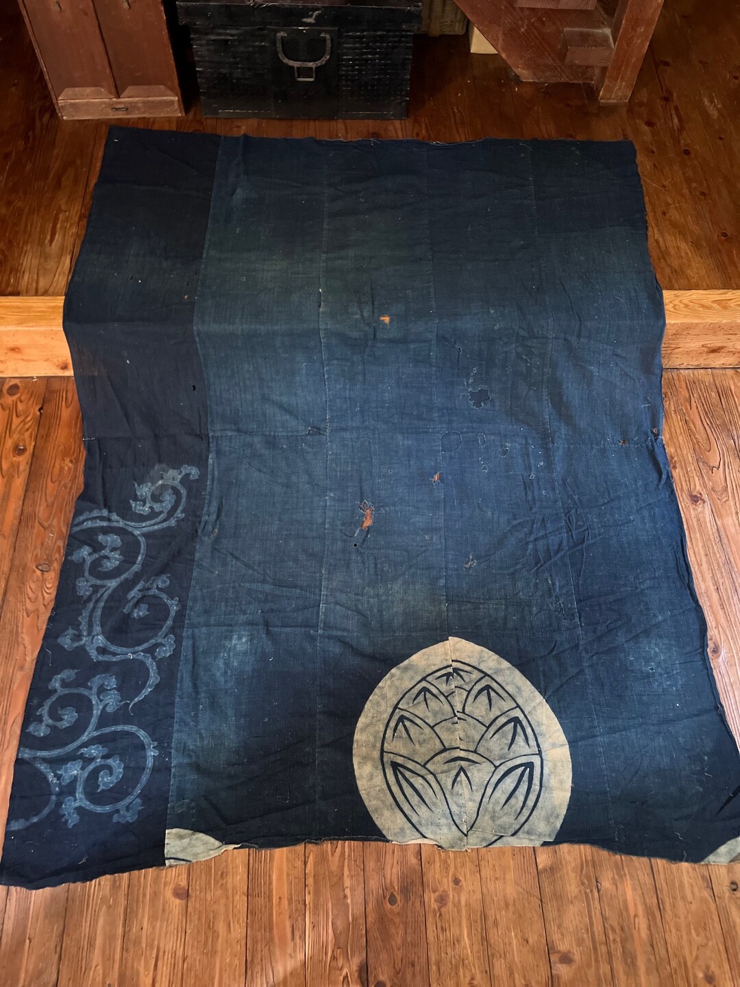 Vintage Indigo Japanese Tsutsugaki Futon Cover Etsy