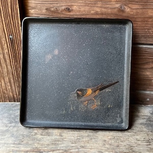 Rare Lacquer Footed Tray with Bird Motif