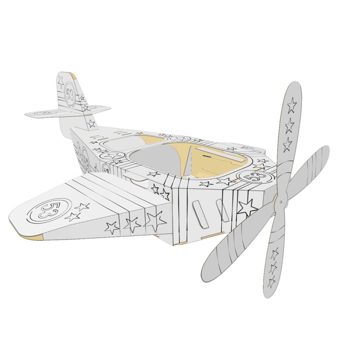 Kit De Avión De Cartón Para Montar Y Colorear – Juego Educativo De Rol – Fomenta La Interacción Familiar