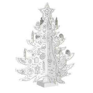 Sapin de Noël jouet en carton à colorier XXL