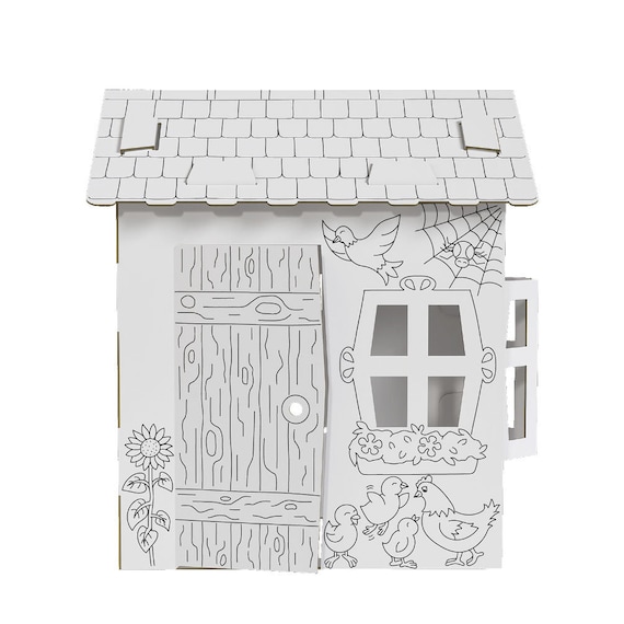 Papphaus Zum Ausmalen - 33x25x35cm Lebkuchenhaus Bastelset Für Kinder