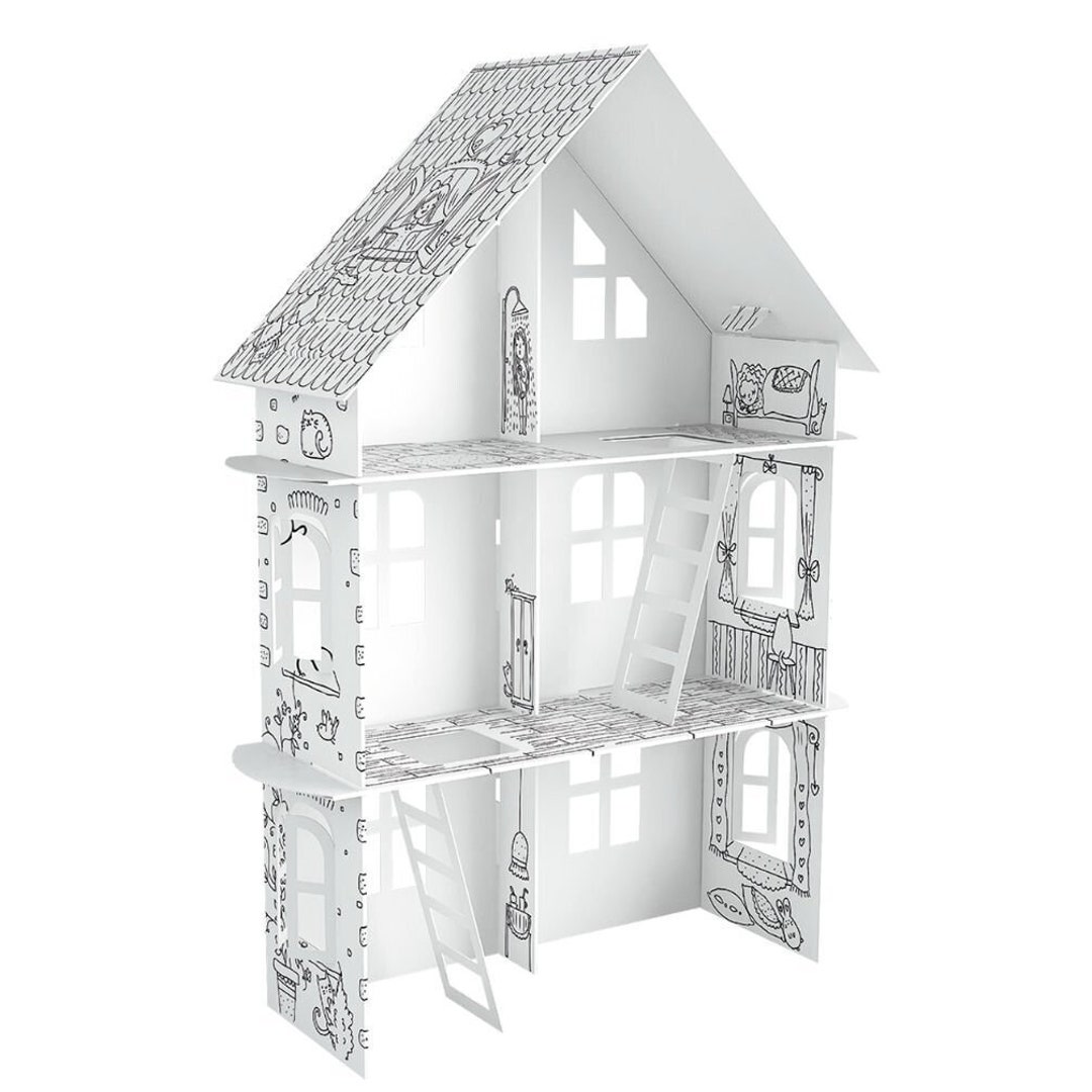 Cardboard House Playhouse Multi-storey Dollhouse Made of Cardboard to