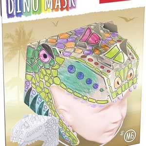 Set de manualidades 3D con máscara de papel de dinosaurio para pintar M6 T-Rex