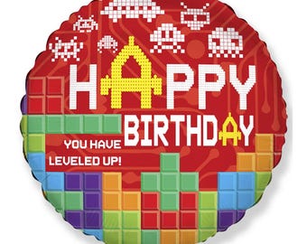 Helium balloon filled foil balloon including helium bricks red round colorful 40 cm in a decorative box