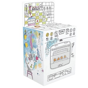 Brincar cozinha de papelão XL brinquedo sustentável para construir e colorir 100 cm