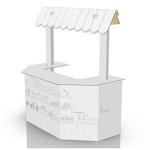 Shop shop counter made of cardboard 3D cardboard toys for building and coloring XXL approx. 100 cm