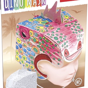 Set de manualidades 3D de dinosaurio con máscara de papel para pintar M5 Stegosaurus