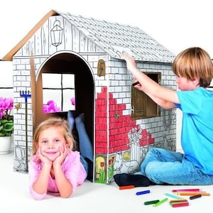 Maison ferme en carton à colorier Playhouse 87 x 71 x 88 cm