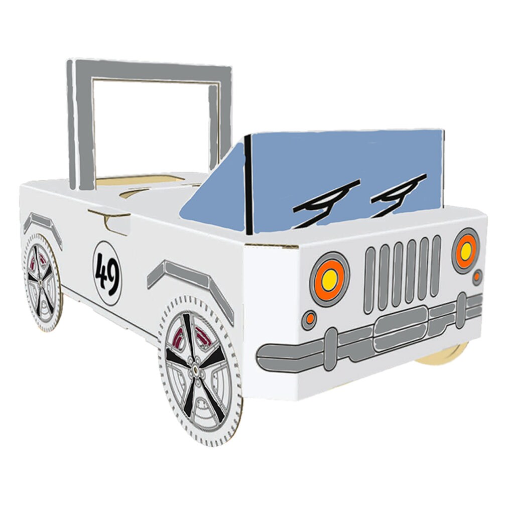 Cardboard Car Jeep Made of Cardboard 3D to Build and Color XXL Etsy