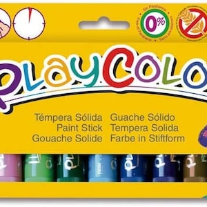 PlayColor 200359 Malfarben 12 feste Temperafarben 2610731 MULTICOLOR, 12 Stück Set Gouache