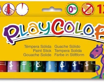 PlayColor 200359 Paints 12 solid tempera paints 2610731 MULTICOLOR, 12 piece set Gouache