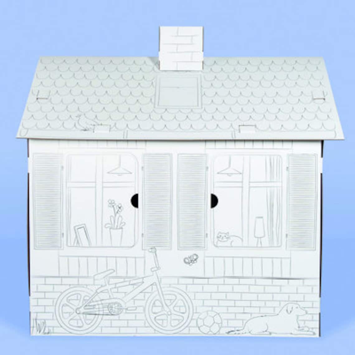 Cardboard House Playhouse - Your Cardboard House to Color In, XXL Size ...