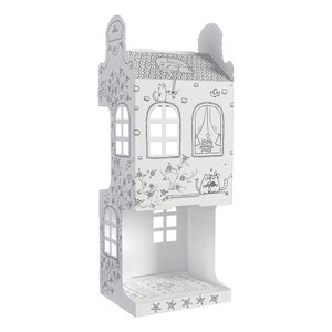 Papphaus Spielhaus Puppenhaus Haus aus Karton zum Ausmalen - Roses Street 70 x 23 x 23 cm