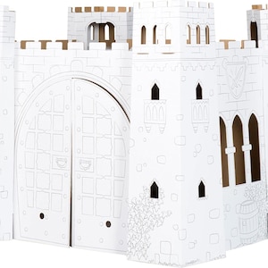 Castelo walk-in ou casinha de papelão feita de papelão para construir e colorir 92 x 76 x 86 cm