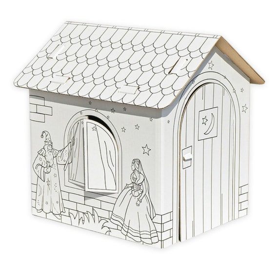 Casa De Pintura De Pascua De Cartón De 100x78x110 Cm Con Puertas Y Ventanas – Incluye 12 Lápices De Cera, Manualidad Creativa Para Niños A Partir De 3 Años