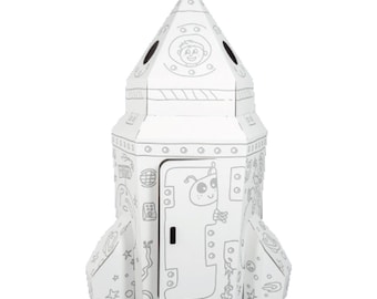 Fusée spatiale, 170 cm de haut, en carton, à assembler et à colorier (XXL)