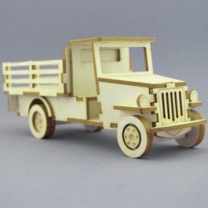 Minipuzzelfiguur 3D van karton DIY Truck 1077 Miniatuurwerelden 100 x 42 x 38 mm